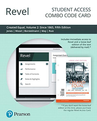 Book Revel for Created Equal: A History of the United States, Volume 2 -- Combo Access Card free