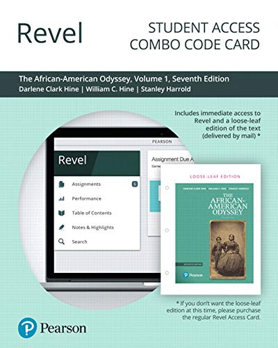 Book Revel for The African-American Odyssey, Volume 1 -- Combo Access Card free