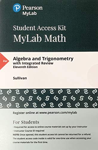 Book MyLab Math with Pearson eText -- Standalone Access Card -- for Algebra and Trigonometry free