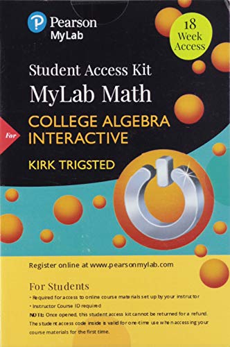 Book MyLab Math for Trigsted College Algebra Interactive Update -- 18-Week Access Card free