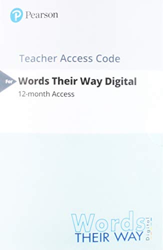 Book Words Their Way Digital -- Standalone Access Card (TEACHER) -- for Words Their Way: Word Study for Phonics, Vocabulary, and Spelling Instruction free