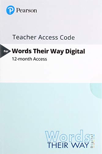 Book Words Their Way: Word Study for Phonics, Vocabulary and Spelling Instruction, Pearson eText -- Access Card free