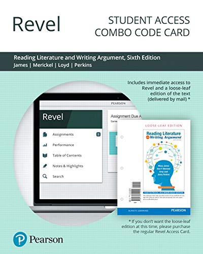 Book Revel for Reading Literature and Writing Argument -- Combo Access Card (6th Edition) free