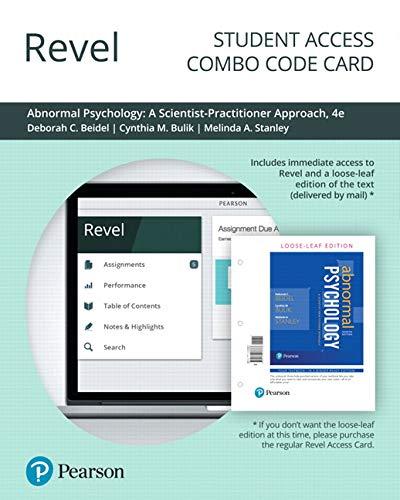 Book Revel for Abnormal Psychology: A Scientist-Practitioner Approach -- Combo Access Card free