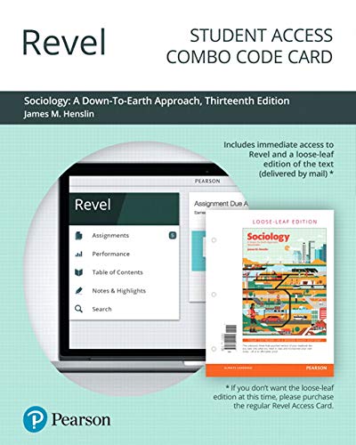 Book Revel for Sociology: A Down-To-Earth Approach -- Combo Access Card (13th Edition) free