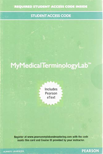 Book MyLab Medical Terminology with Pearson eText--Access Card--for Medical Terminology: Get Connected! free