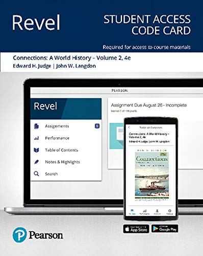 Book Revel for Connections: A World History, Volume 2 -- Access Card free