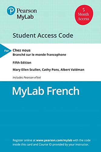 Book MyLab French with Pearson eText for Chez nous: Branché sur le monde francophone -- Access Card (Single Semester) free