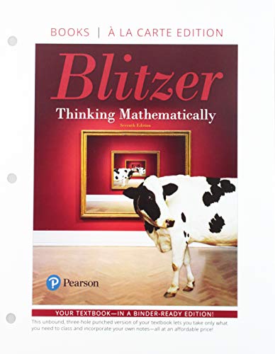 Book Thinking Mathematically with Integrated Review, Loose-Leaf Edition Plus MyLab Math with Pearson eText -- 24 Month Access Card Package free