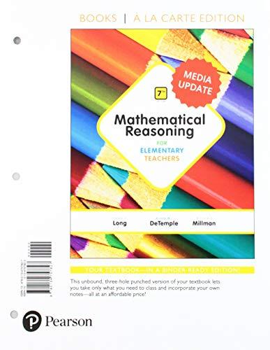 Book Mathematical Reasoning for Elementary Teachers, Loose-Leaf Version Plus MyLab Math Media Update -- 24 Month Access Card Package free