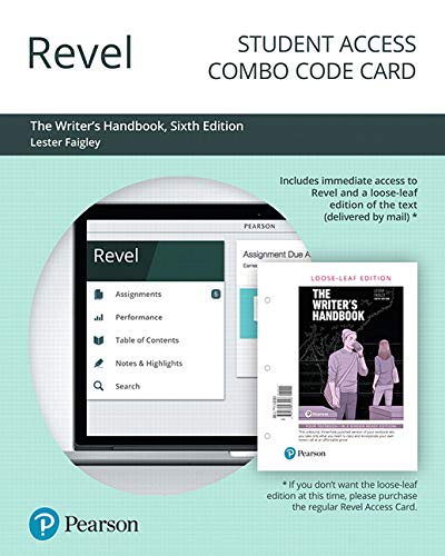 Book Revel for The Writer's Handbook -- Combo Access Card free