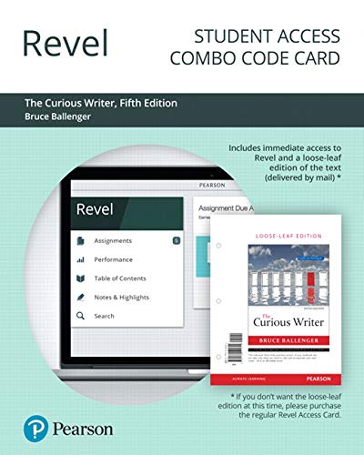 Book Revel for The Curious Writer -- Combo Access Card free