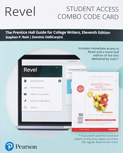 Book Revel for The Pearson Guide for College Writers -- Combo Access Card (11th Edition) free