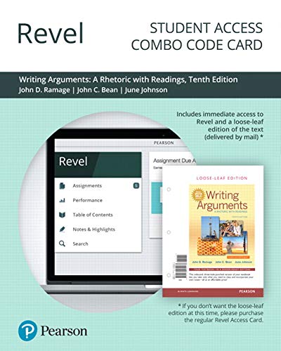 Book Revel for Writing Arguments: A Rhetoric with Readings -- Combo Access Card (10th Edition) free
