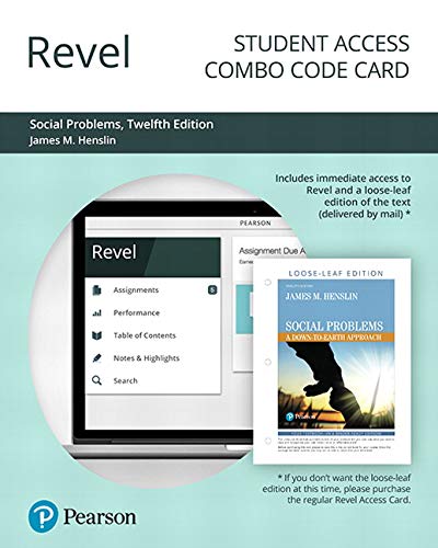 Book Revel for Social Problems: A Down-to-Earth Approach -- Combo Access Card (12th Edition) free