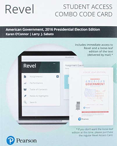 Book Revel for American Government: Roots and Reform, 2016 Presidential Election Edition -- Combo Access Card (13th Edition) free