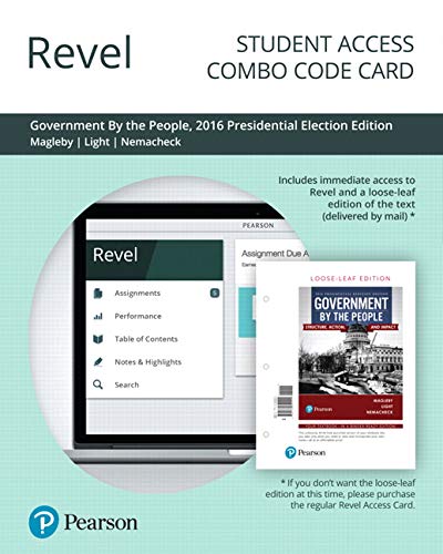 Book Revel for Government By the People, 2016 Presidential Election Edition -- Combo Access Card (26th Edition) free