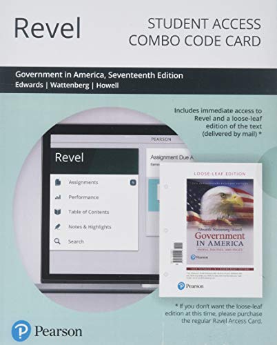 Book Revel for Government in America: People, Politics and Policy, 2016 Presidential Election Edition -- Combo Access Card (17th Edition) free
