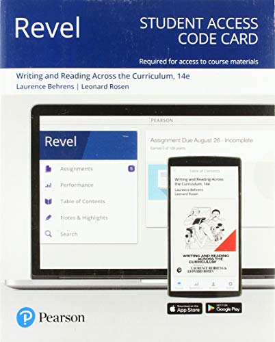 Book Revel for Writing and Reading Across the Curriculum Plus The Writer's Handbook -- Access Card free