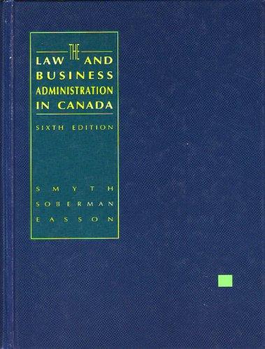 Book The Law and Business Administration in Canada free
