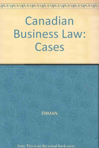 Book Canadian Business Law : Cases and Documents free
