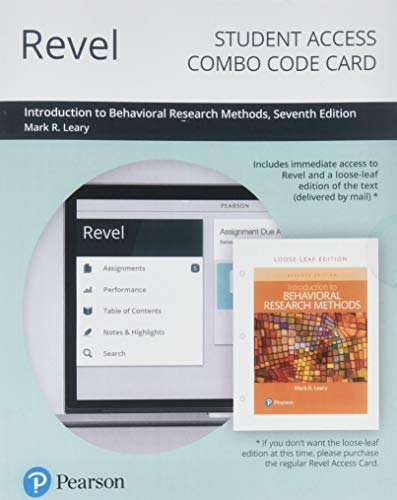 Book Revel for Introduction to Behavioral Research Methods -- Combo Access Card free