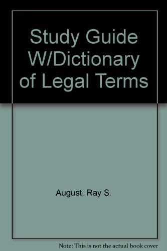 Book Study Guide W/dictionary Of Legal Terms free