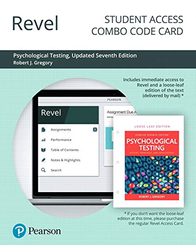Book Revel for Psychological Testing: History, Principles and Applications, Updated Edition -- Combo Access Card free