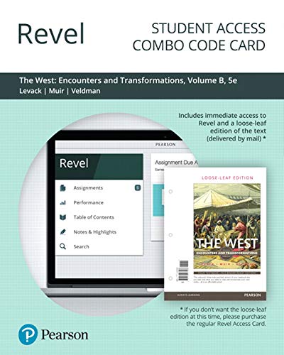 Book Revel for The West: Encounters and Transformations, Volume B -- Combo Access Card (5th Edition) free
