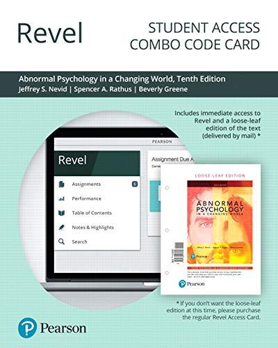 Book Revel for Abnormal Psychology in a Changing World -- Combo Access Card free