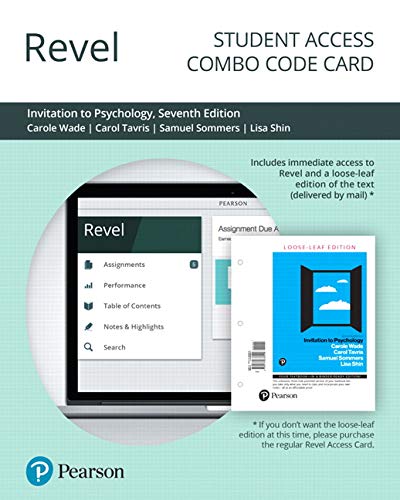 Book Revel for Invitation to Psychology -- Combo Access Card free
