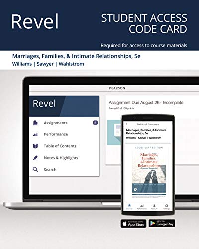 Book Revel for Marriages, Families, and Intimate Relationships -- Access Card free
