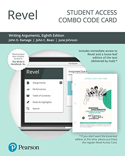 Book Revel for Writing Arguments: A Rhetoric with Readings, Concise Edition -- Combo Access Card (8th Edition) free