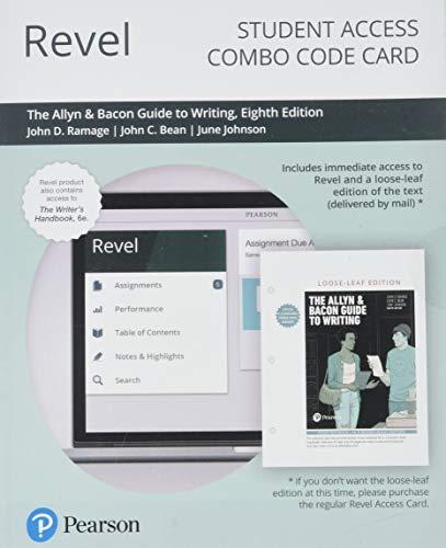 Book Revel for The Allyn & Bacon Guide to Writing Plus The Writer's Guide -- Combo Access Card free
