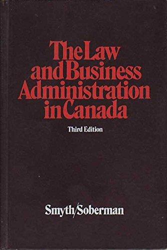 Book The law and business administration in Canada free