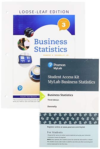 Book Business Statistics, Loose-Leaf Edition Plus MyLab Statistics with pearson eText -- 24 Month Access Card Package free