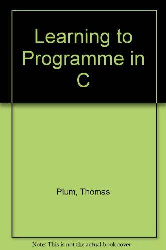 Book Learning To Program In C free