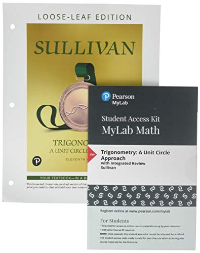 Book Trigonometry: A Unit Circle Approach, Loose-Leaf Edition Plus NEW MyLab Math -- 24-Month Access Card Package free