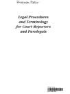 Book Legal Procedures And Terminology For Court Reporters And Paralegals free