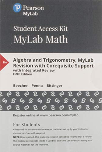 Book MyLab Math with Pearson eText -- Standalone Access Card -- for Algebra and Trigonometry MyLab Revision with Corequisite Support free