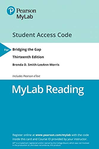 Book NEW MyLab Reading with Pearson eText -- Access Card -- for Bridging the Gap: College Reading free