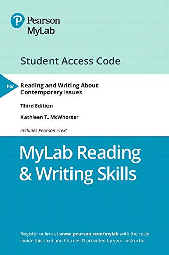 Book MyLab Reading & Writing Skills -- Standalone Access Code -- for Reading and Writing About Contemporary Issues free