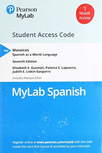 Book MLM MyLab Spanish with Pearson eText for Mosaicos: Spanish as a World Language -- Access Card (Single Semester) free