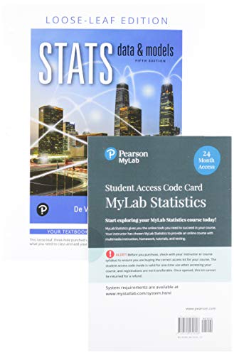 Book Stats: Data and Models, Loose-Leaf Edition Plus MyLab Statistics with Pearso eText -- 24 Month Access Card Package free