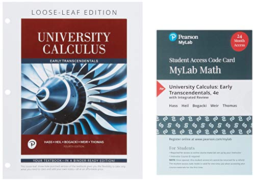 Book University Calculus: Early Transcendentals, Loose-Leaf Edition Plus MyLab Math -- 24-Month Access Card Package free