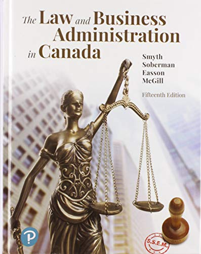 Book he Law and Business Administration in Canada Plus MyLab Business Law with Pearson eText -- Access Card Package free