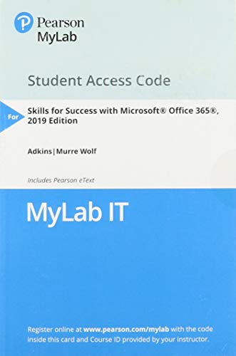 Book MyLab IT with Pearson eText -- Access Card -- for Skills for Success with Office 365, 2019 Edition free