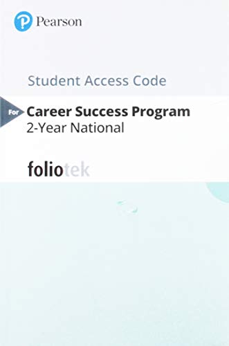 Book Pearson Career Success: 2-Year National -- Foliotek ePortfolio Standalone Access Card free