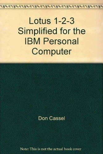 Book Lotus 1-2-3 Simplified For The Ibm Personal Computer free