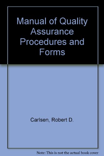 Book Manual of Quality Assurance Procedures and Forms free
